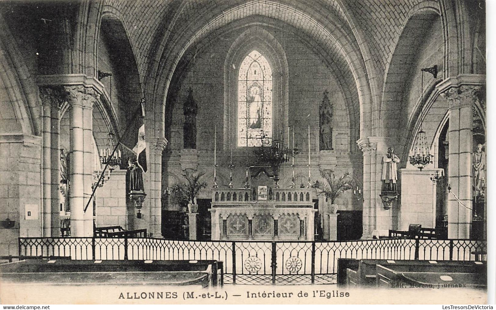 FRANCE - Allones - Intérieur De L'église - Carte Postale Ancienne - Allonnes