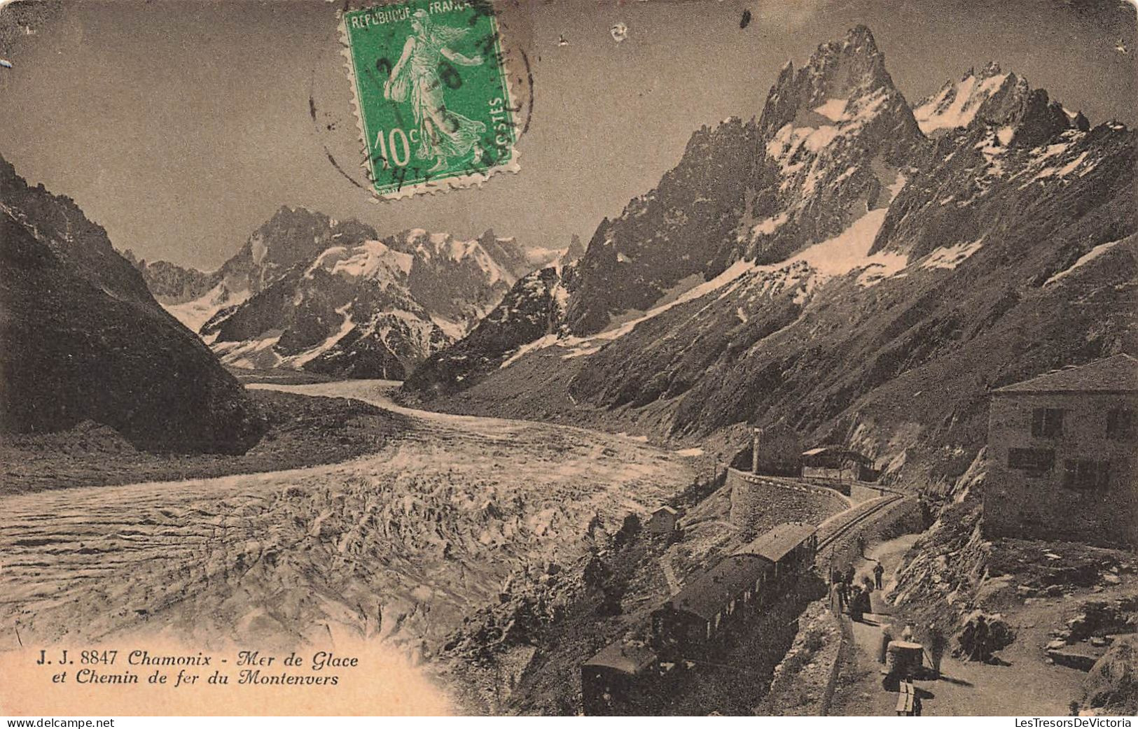 FRANCE - Chamonix - Vue Sur La Mer De Glace Et Chemin De Fer Du Montenvers - Vue Générale - Carte Postale Ancienne - Chamonix-Mont-Blanc