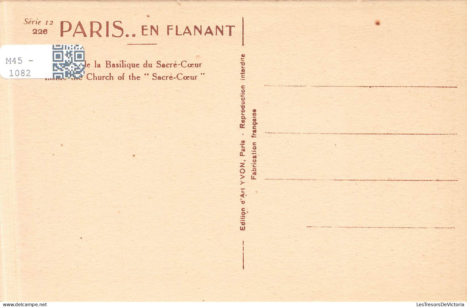 FRANCE - Paris - La Basilique Du Sacré-Cœur - Carte Postale Ancienne - Chiese