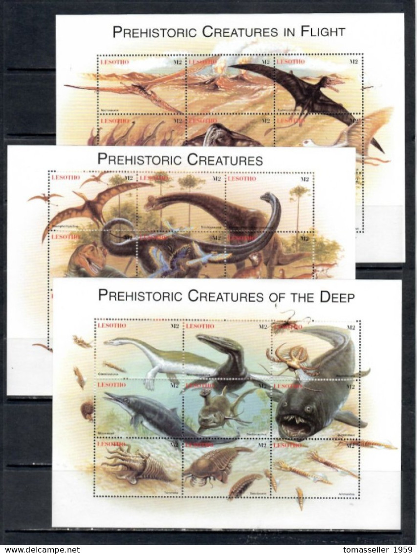 Lesotho-1998  Predistoric Animals (3 S/s) .MNH** - Lesotho (1966-...)