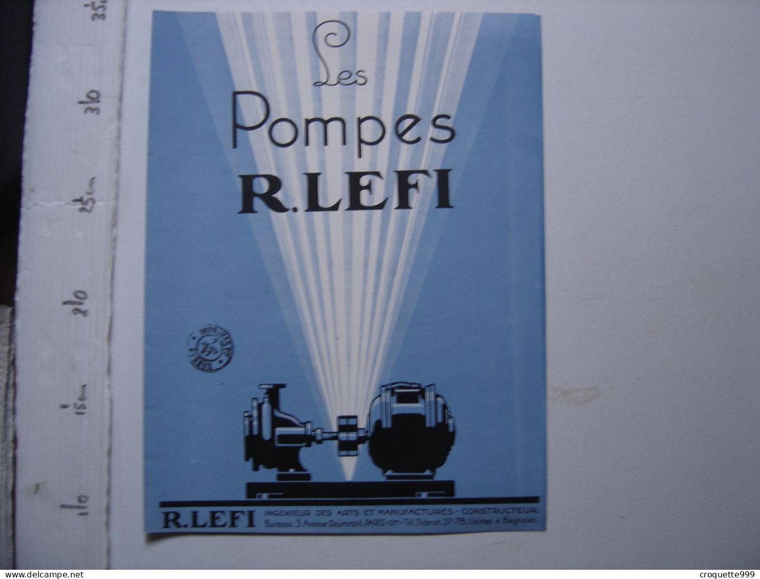 Publicité Les POMPES R.LEFI AD Advertising 20's Annees Folles LOFT GARAGE - Publicités