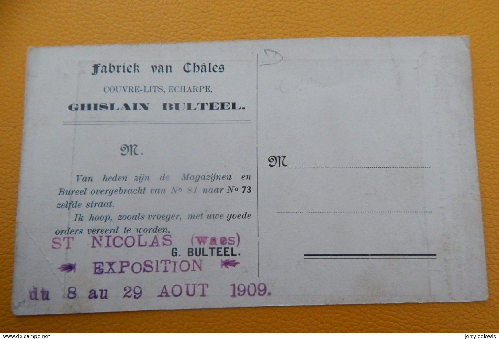 SINT-NIKLAAS  -  Gewestelijke Tentoonstelling 1909 -  Handel, Kunst, Nijverheid, Wetenschap - - Sint-Niklaas