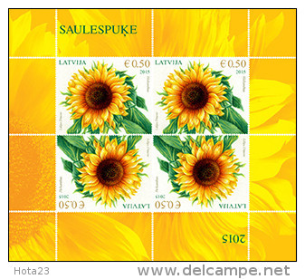 2015 Lettland  LATVIA  Lettonie -Sunflower - Sonnenblume - Flower - MNH  MINI SHEET - Lettland