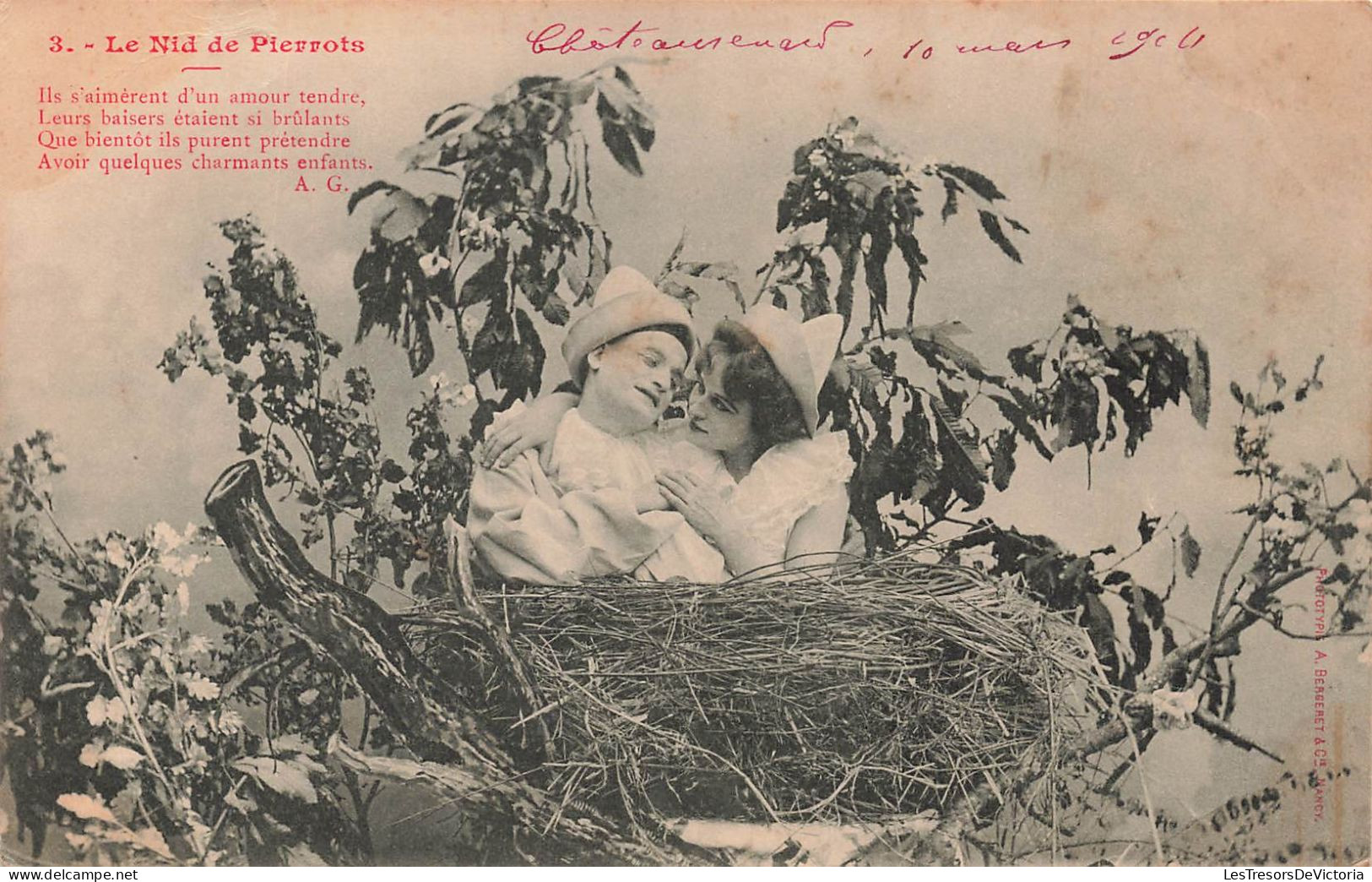 COUPLES - Un Couple Dans Un Nid - Le Nid De Pierrots - Carte Postale Ancienne - Couples