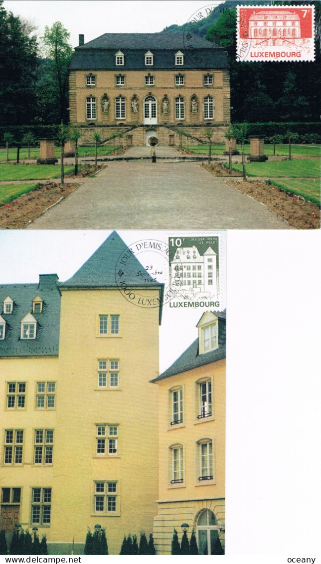 Luxembourg - Monuments Classés CM 1081/1082 (année 1985) - Maximum Cards