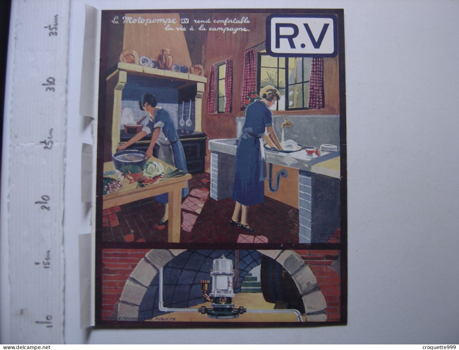 Publicité MOTOPOMPE R.V Rene Violet AD Advertising 20's Annees Folles GARAGE LOFT - Publicités