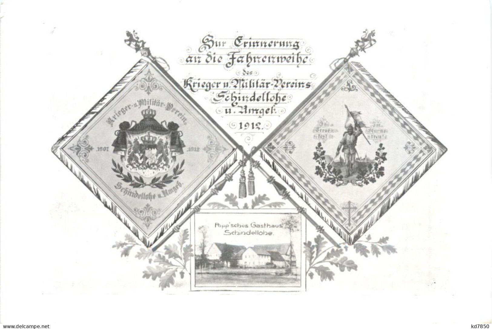 Fahnenweihe Krieger Vereins Schindellohe Und Umgebung 1912 - Pullenreuth - Tirschenreuth
