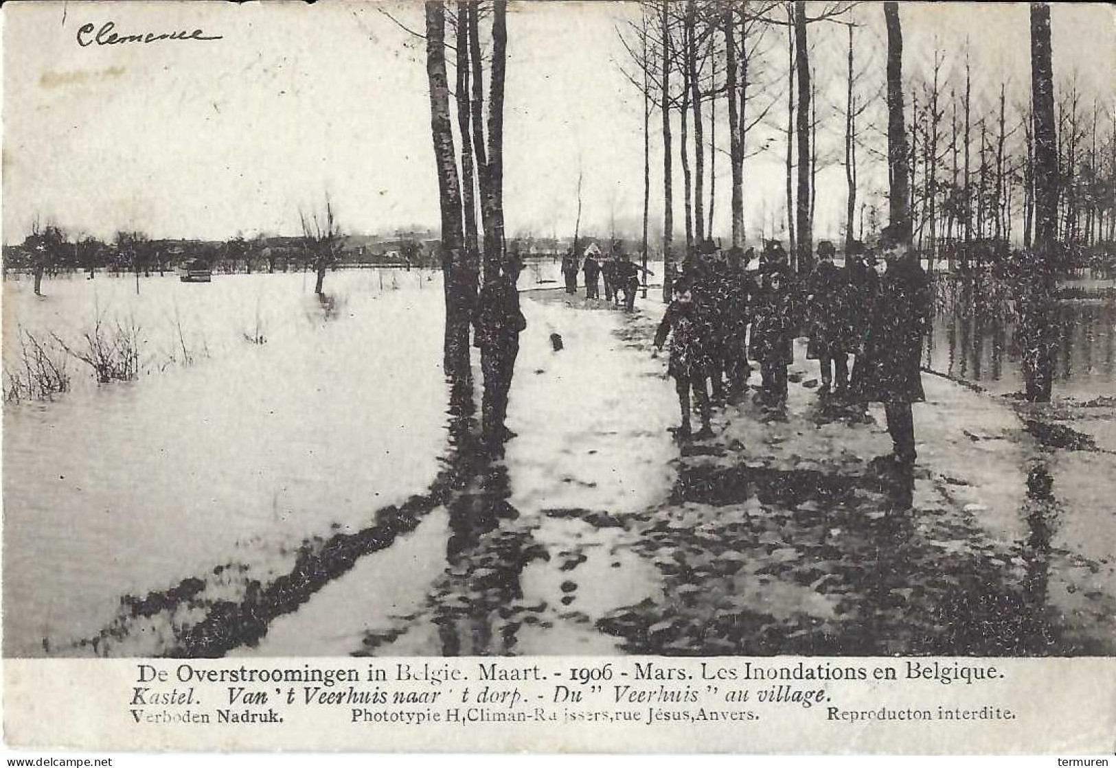 Moerzeke -Kastel:De Overstromingen Van Maart 1906 - Hamme