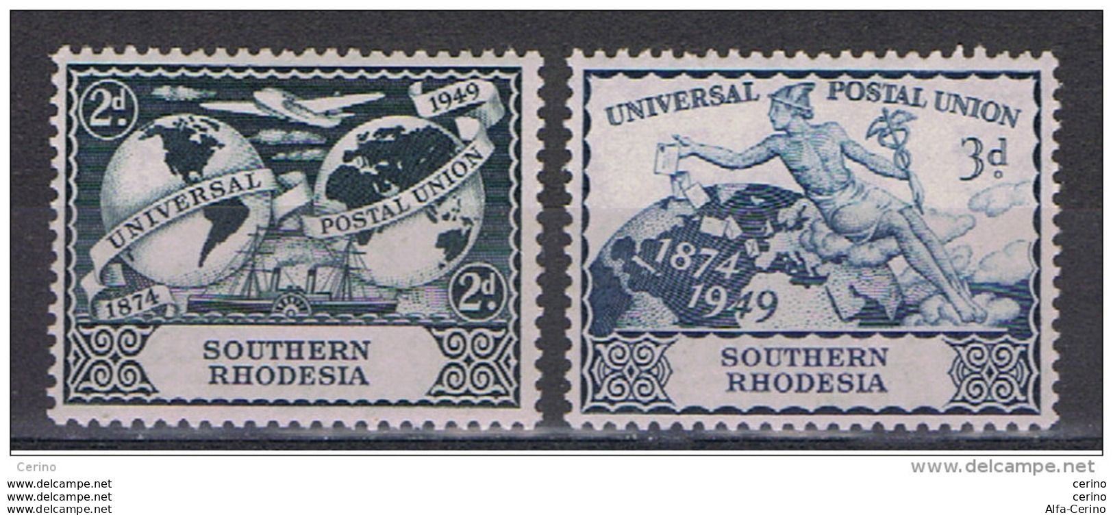 SOUTHERN   RHODESIA:  1949  U.P.U. -  KOMPLET  SET   2  UNUSED  STAMPS  -  YV/TELL. 69/70 - Southern Rhodesia (...-1964)