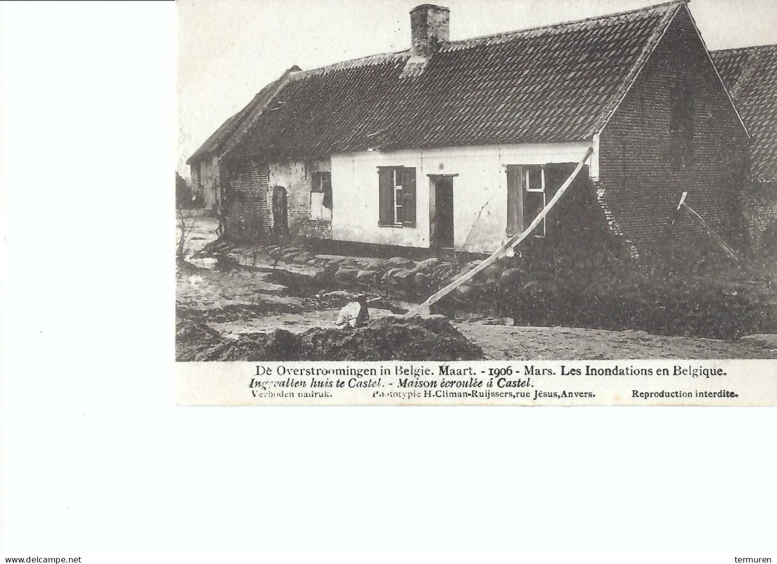Moerzeke -Kastel:De Overstromingen Van Maart 1906 - Hamme