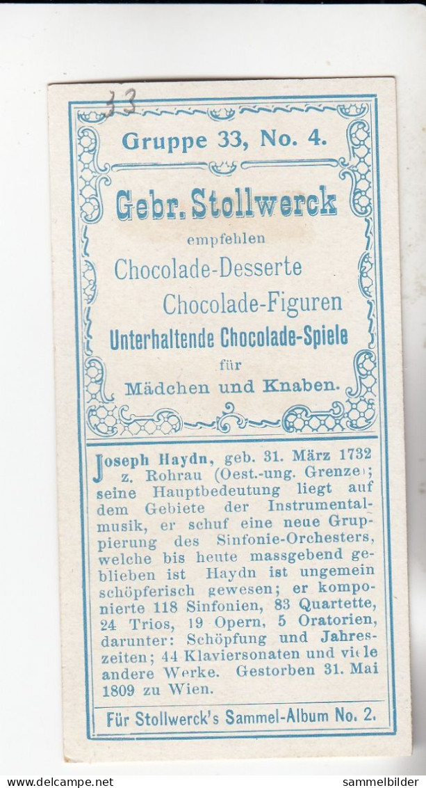 Stollwerck Album No 2 Deutsche Komponisten Joseph Haydn      Gruppe 33 #4 Von 1898 - Stollwerck