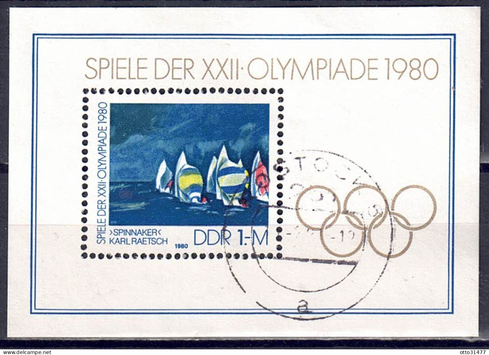 DDR 1980 - Olymp. Spiele, Block 60, Gestempelt / Used - 1971-1980