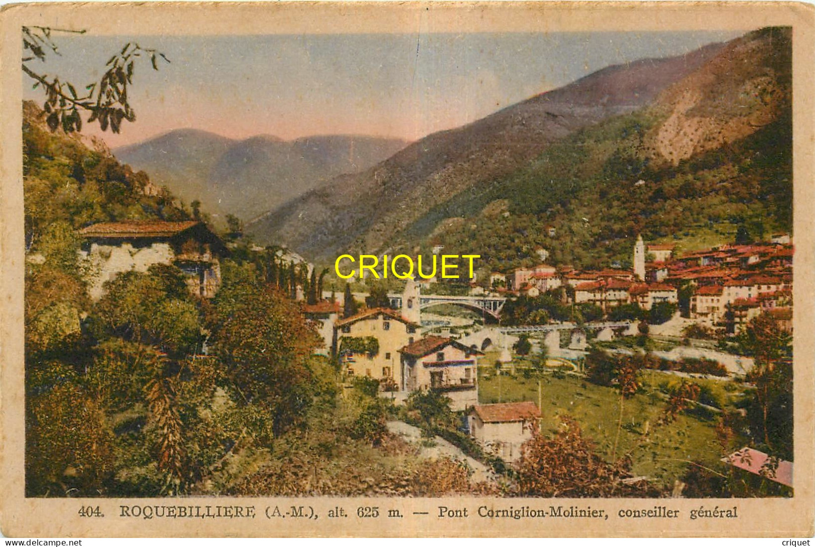 06 Roquebillière, Pont Corniglion-Molinier,conseiller Général, Carte Pas Courante - Roquebilliere