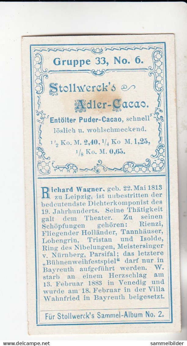 Stollwerck Album No 2 Deutsche Komponisten Richard Wagner     Gruppe 33 #6 Von 1898 - Stollwerck