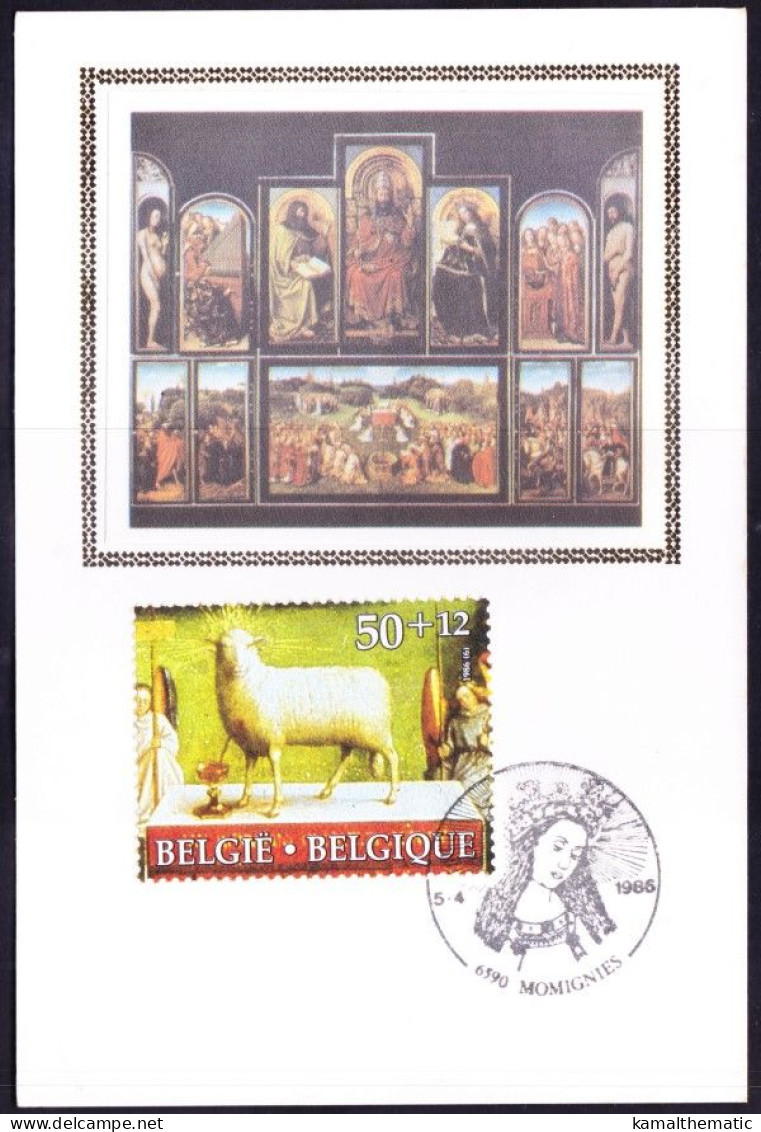Belgium 1968 Maxi Card, The Mystic Lamb, Culture, Painters, Paintings, Religion - 1961-1970
