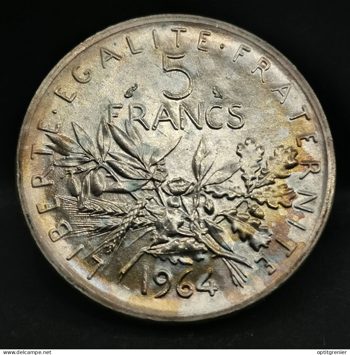 5 FRANCS SEMEUSE ARGENT 1964 FDC SORTIE DU COFFRET FDC / PATINE / FRANCE - 5 Francs