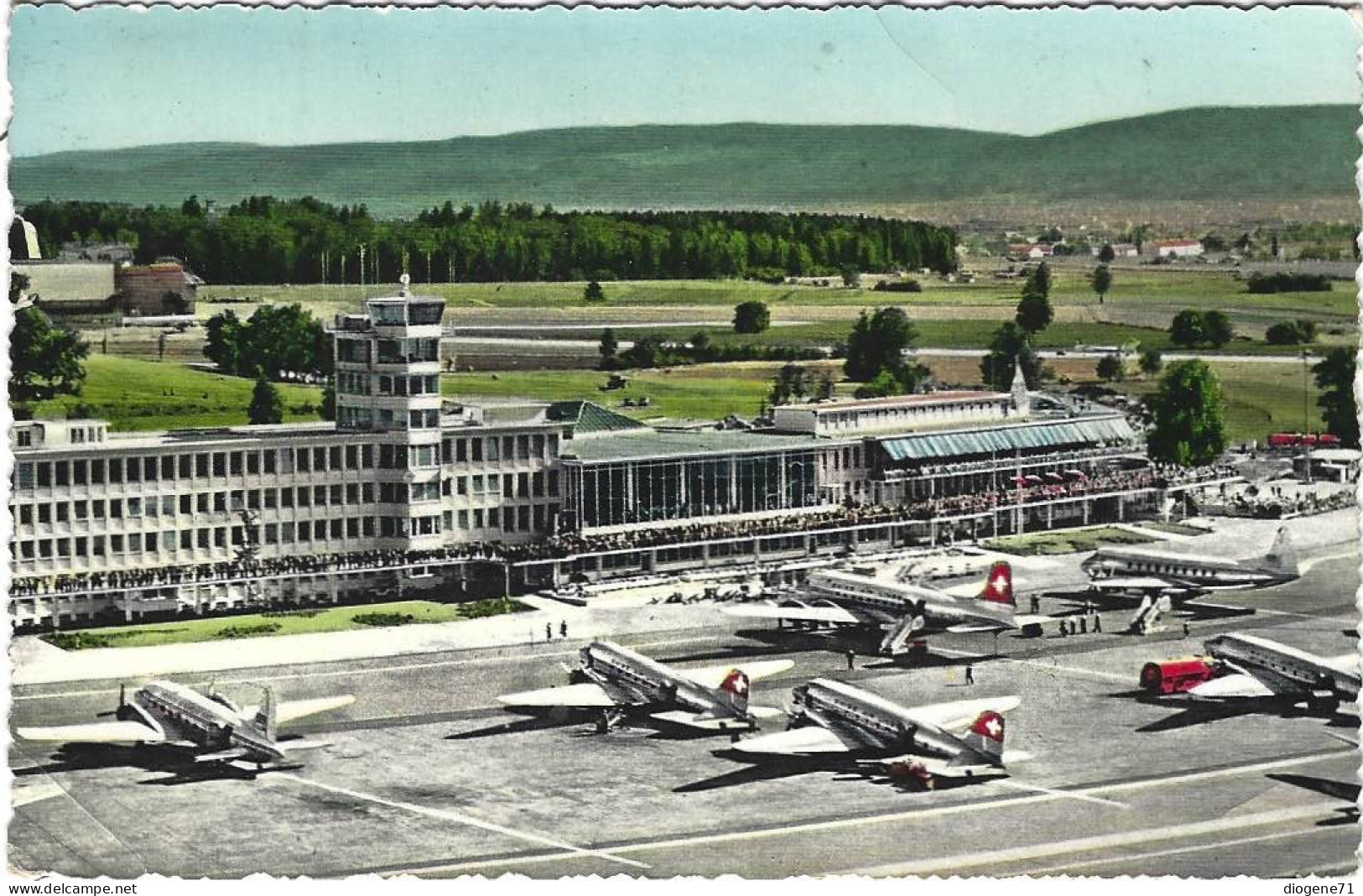 Zürich Kloten Flughof 1959 Flugaufnahme Swissair - Kloten