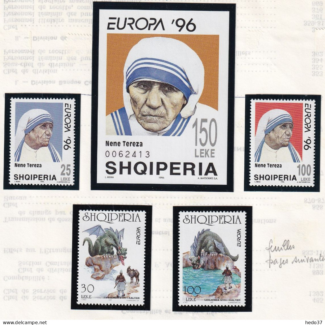 Europa 1996/1997 - Albanie - Neuf ** Sans Charnière - TB - 1996