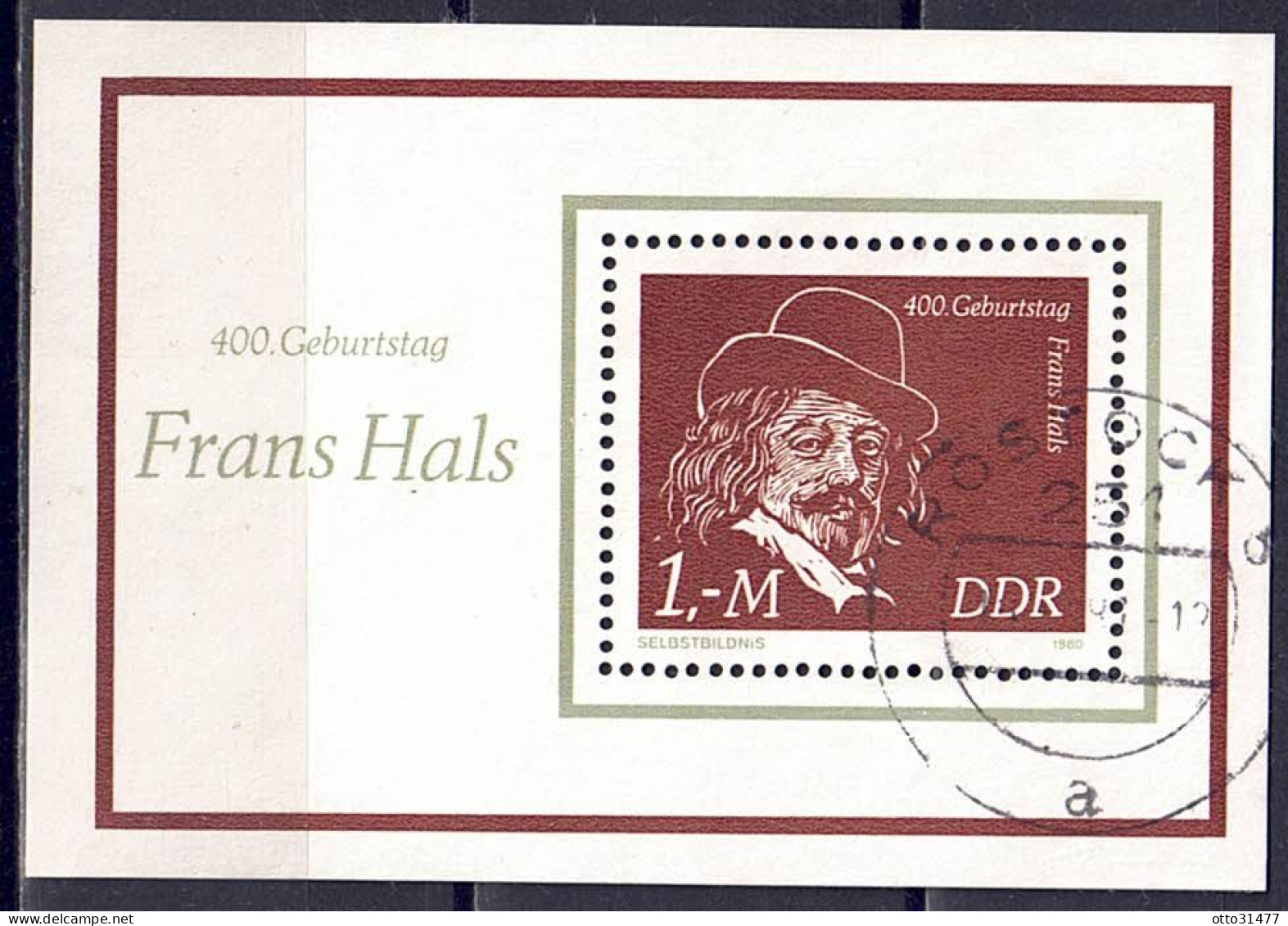 DDR 1980 - 400. Geb. Von Frans Hals, Block 61, Gestempelt / Used - 1971-1980