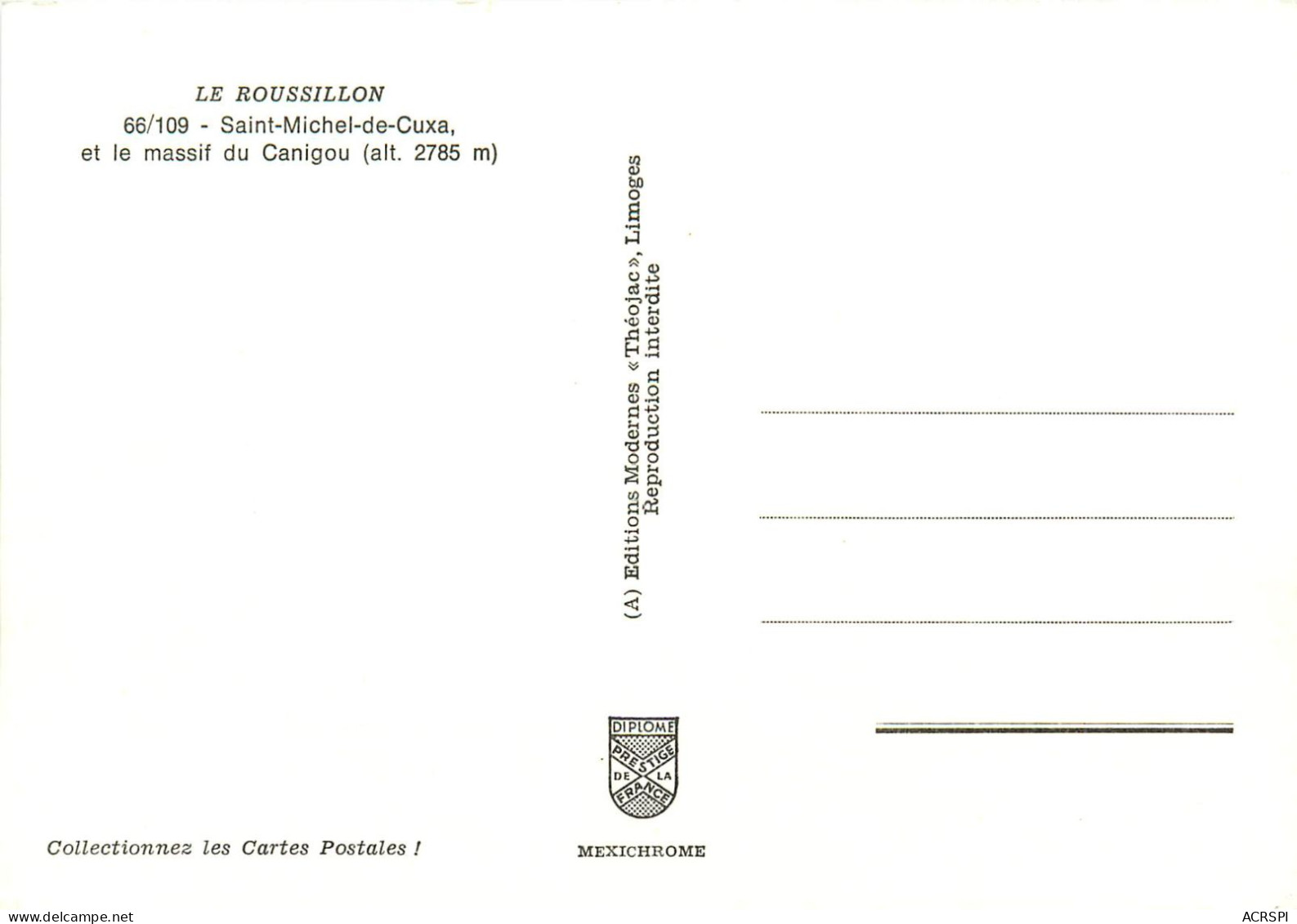 ST-MICHEL-de-CUXA, Massif Du Canigou (scan Recto-verso) Ref 1045 - Roussillon