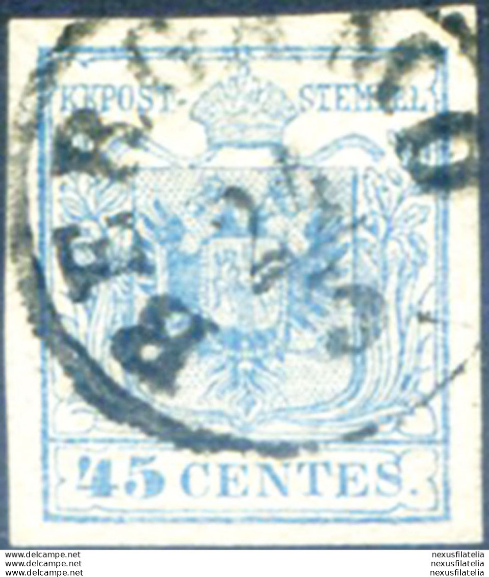 Lombardo Veneto. Stemma, Carta A Mano 45 C. III Tipo 1850. Usato. - Non Classificati