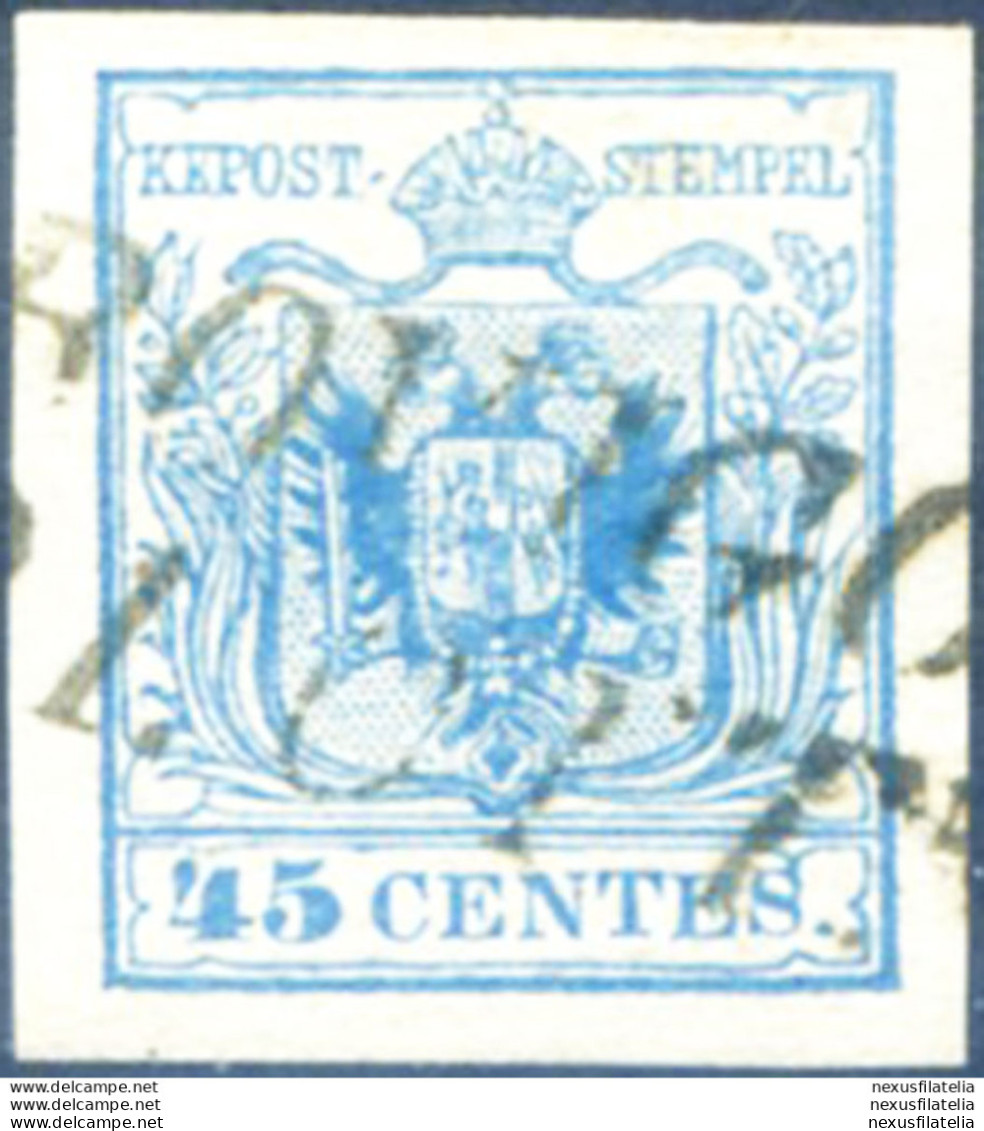 Lombardo Veneto. Stemma, Carta A Macchina 45 C. 1854-1857. Usato. - Zonder Classificatie