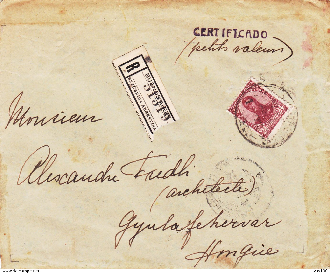 REGISTERED COVERS ,1912,ARGENTINA - Covers & Documents
