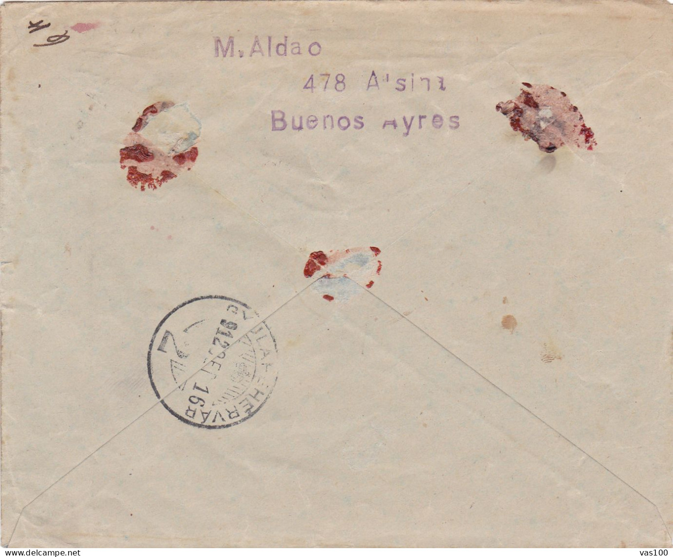 REGISTERED COVERS ,1912,ARGENTINA - Cartas & Documentos