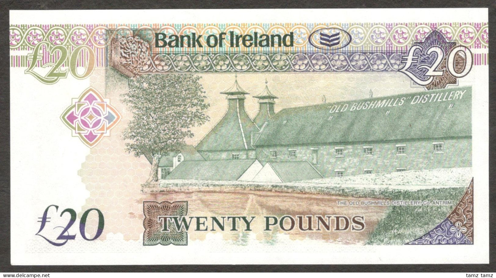 Ireland 20 Pounds Sterling 2008 P-85 Old Bushmills Distillery 2008 UNC Colorful - Ireland