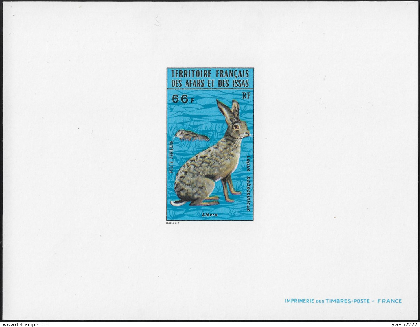 Afars Et Issas 1973 Y&T PA 96 Feuillet De Luxe. Animaux Sauvages. Lièvre - Rabbits