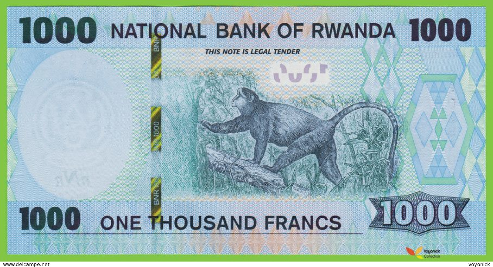 Voyo RWANDA 1000 Francs 2019 P39b B142a CA UNC - Ruanda