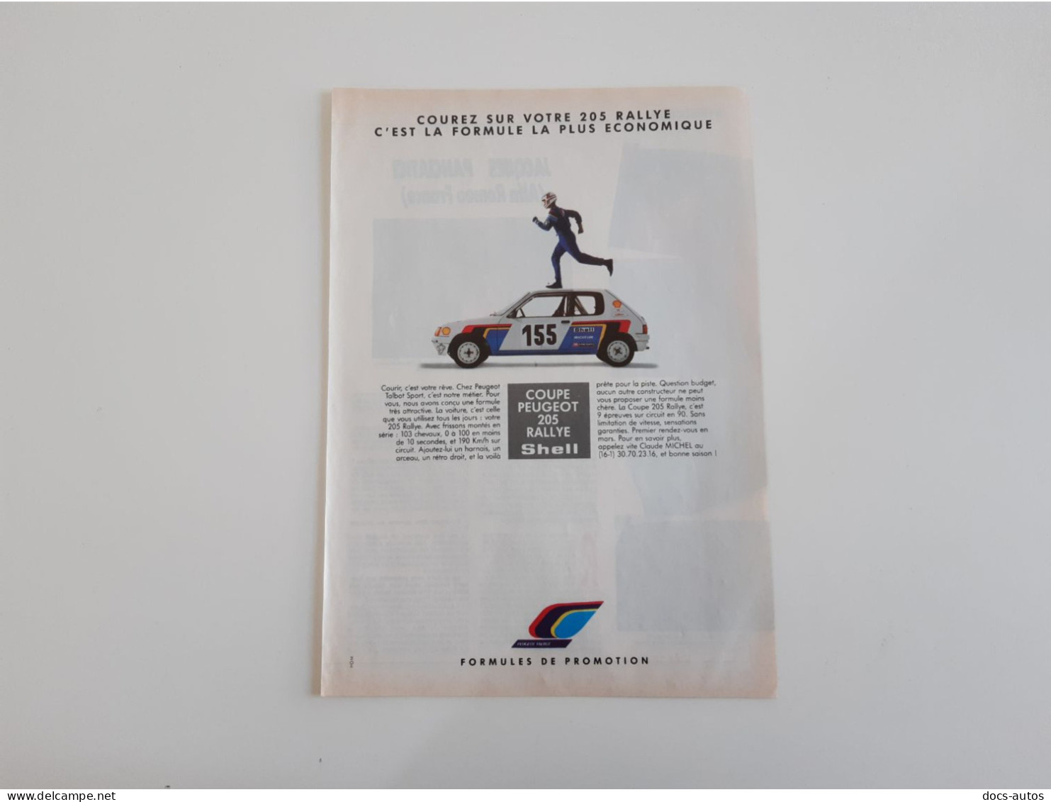 Peugeot 205 Rallye - Publicité De Presse Automobile - Voitures