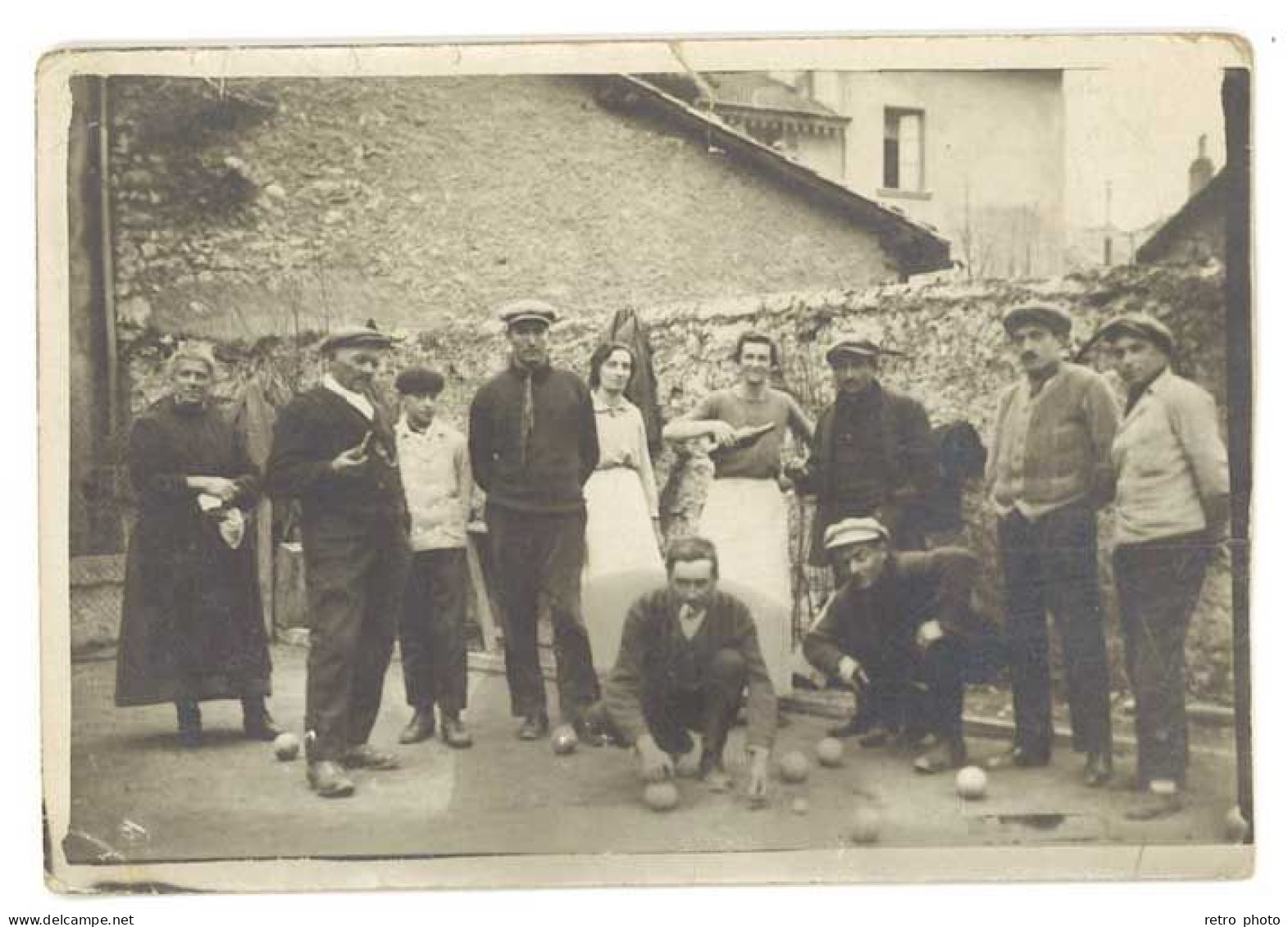 Cpa Carte-photo Joueurs De Boules / Pétanque  (état) (SPO) - Boule/Pétanque