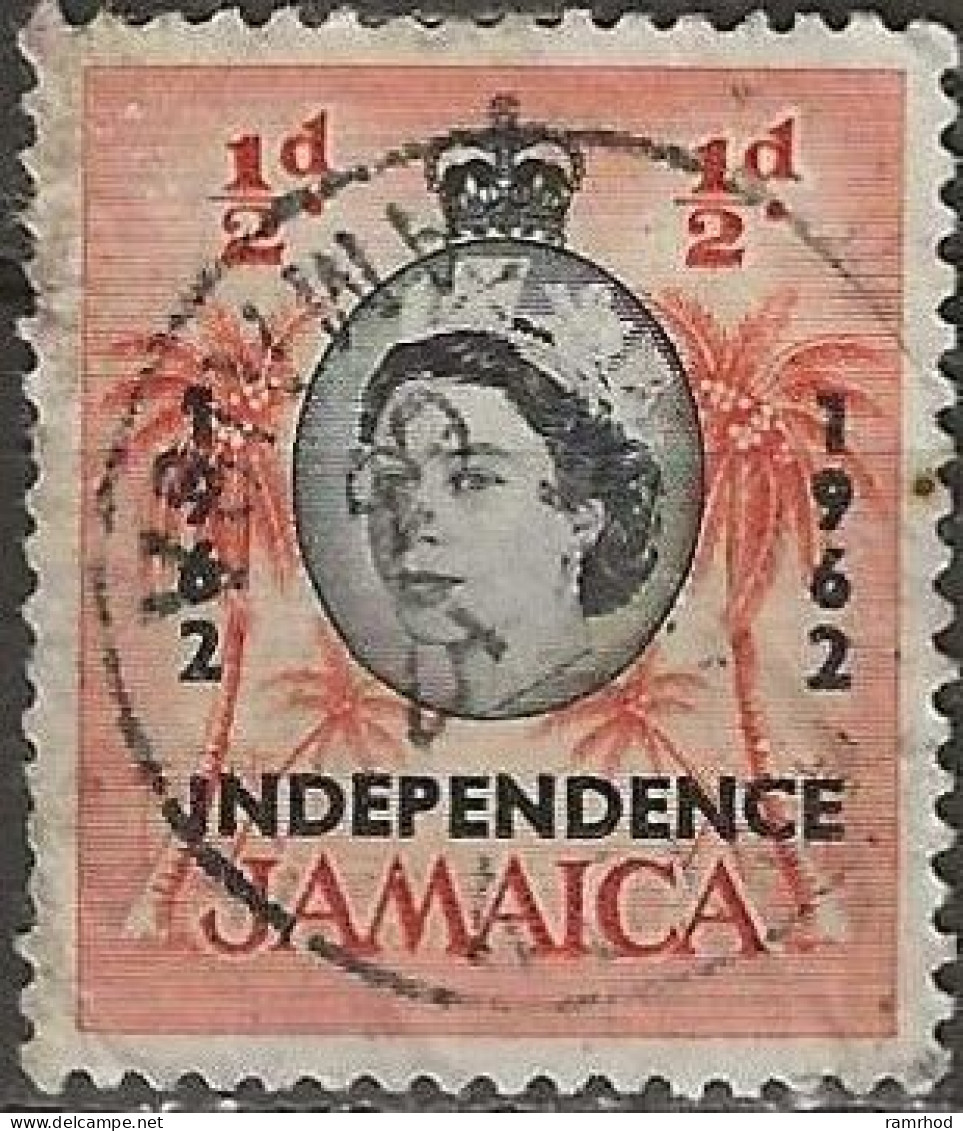 JAMAICA 1962 Independence - 1d - Coconut Palms Overprinted FU - Jamaica (1962-...)