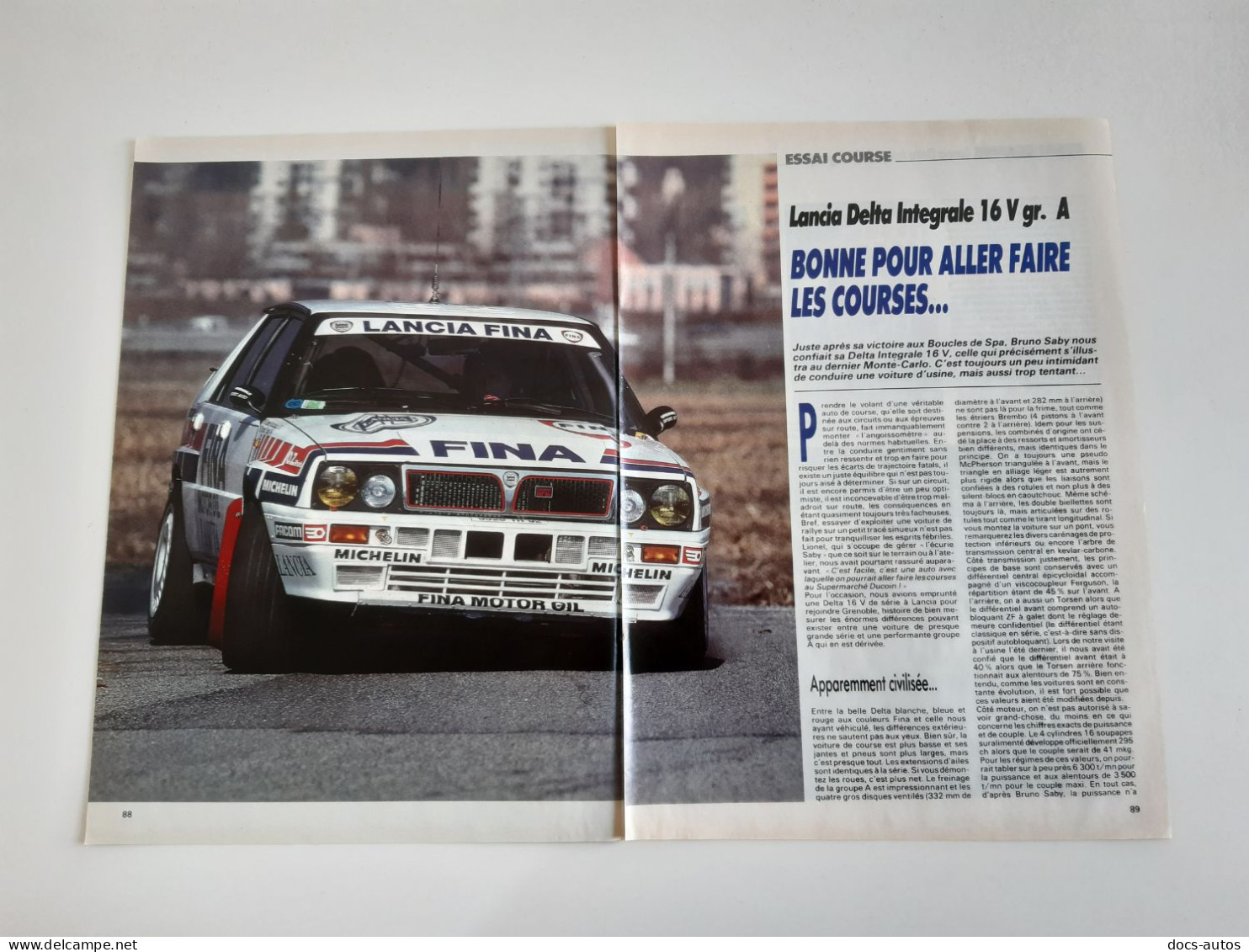 Lancia Delta Integrale 16 V Groupe A - Coupure De Presse Automobile - Voitures