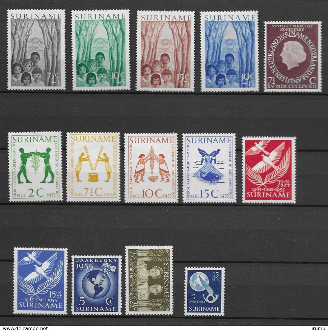Suriname 1951-1955 Kompleet ** En * Kw 170 EUR (SN 2611) - Suriname ... - 1975