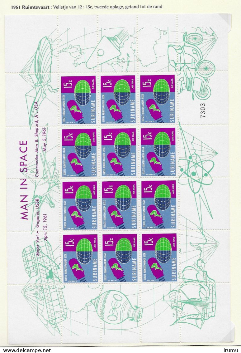 Suriname 1961, NVPH LP33-34 7 Van De 8 Velletjes Kw 130 EUR (SN 2612) - Suriname ... - 1975