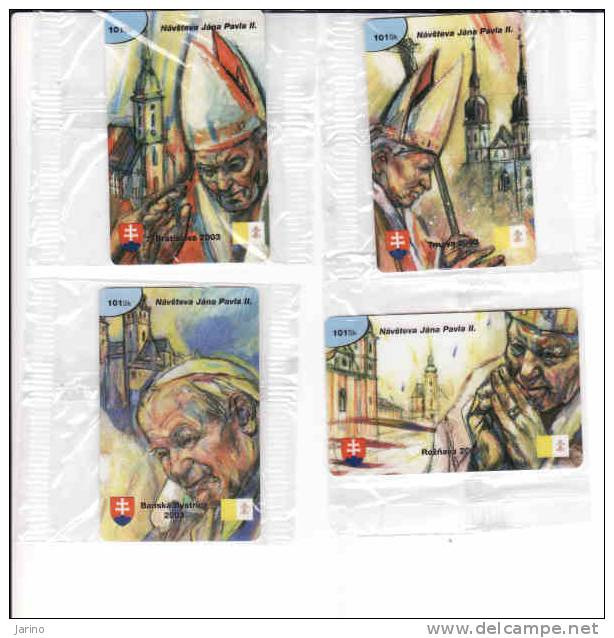 Pope John Paul II, Slovaquie Private Prepaid Sets In Blister, Tirage 1250 Pieces Only - Slovacchia