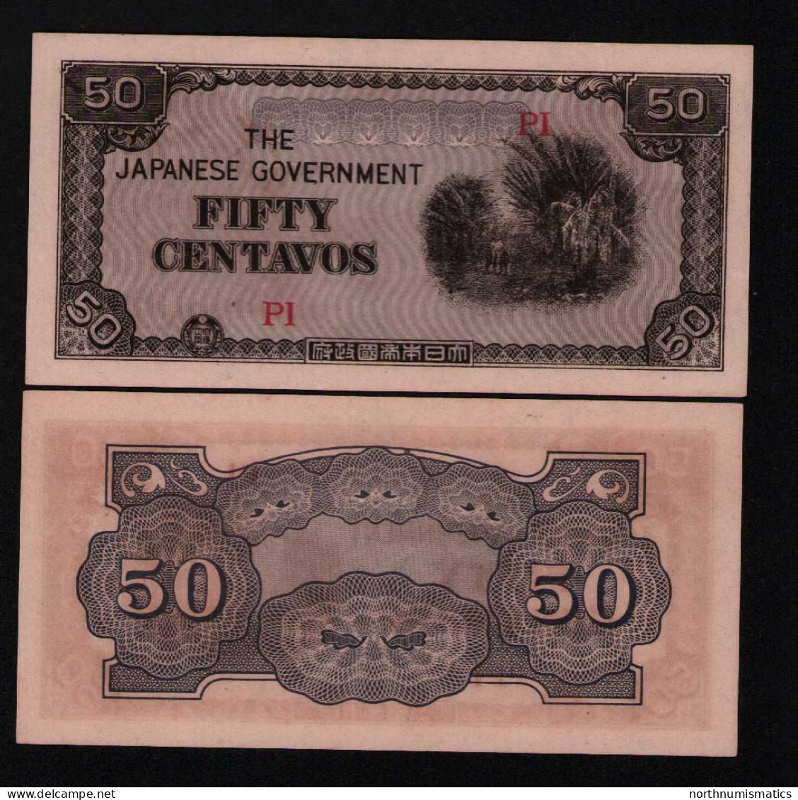 Japan  Philippines Occupation  50 Centavos Unc Aunc - Japon