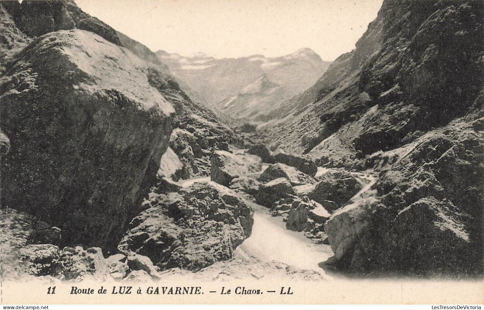 FRANCE - Route De Luz à Gavarnie - Le Chaos - L L - Vue Générale De La Route - Carte Postale Ancienne - Argeles Gazost