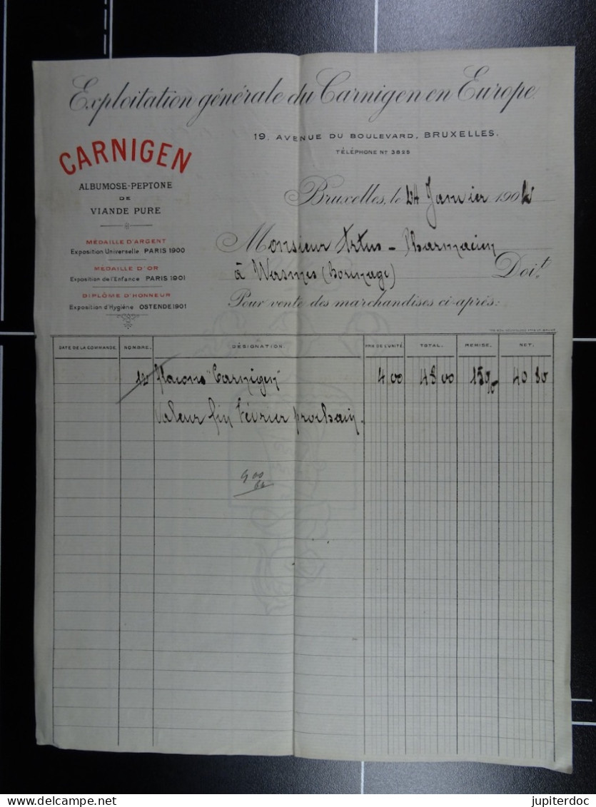 Exploitation Générale Du Carnigen En Europe Albumose-Peptone De Viande Pure Bruxelles  /25/ - Chemist's (drugstore) & Perfumery