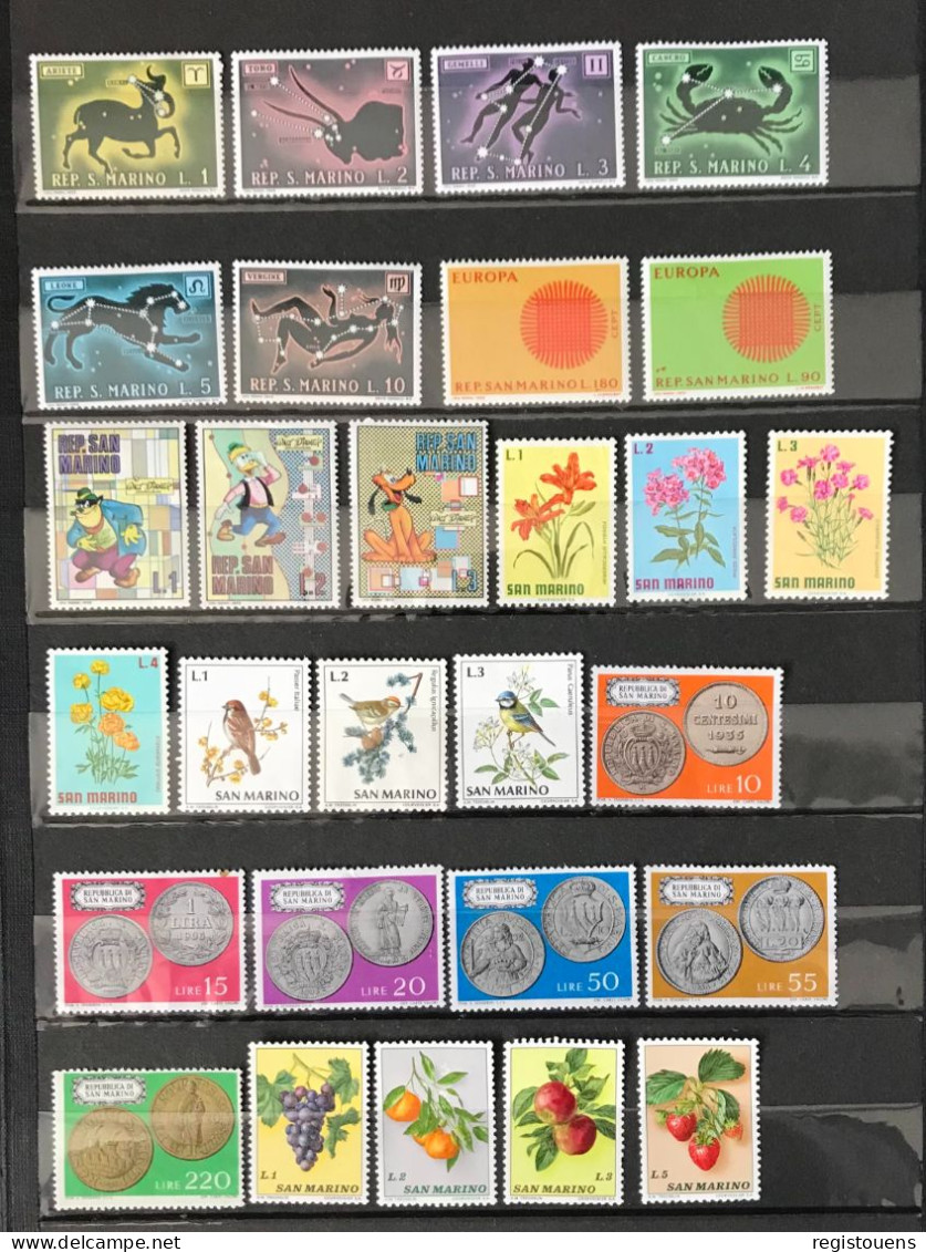 Lot De 42 Timbres Saint-Marin 1970 / 1996 - Collections, Lots & Séries