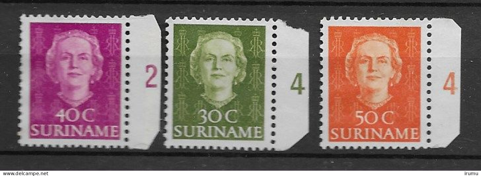 Suriname 1951, 3 Waarden Met Nummer (SN 2617) - Surinam ... - 1975