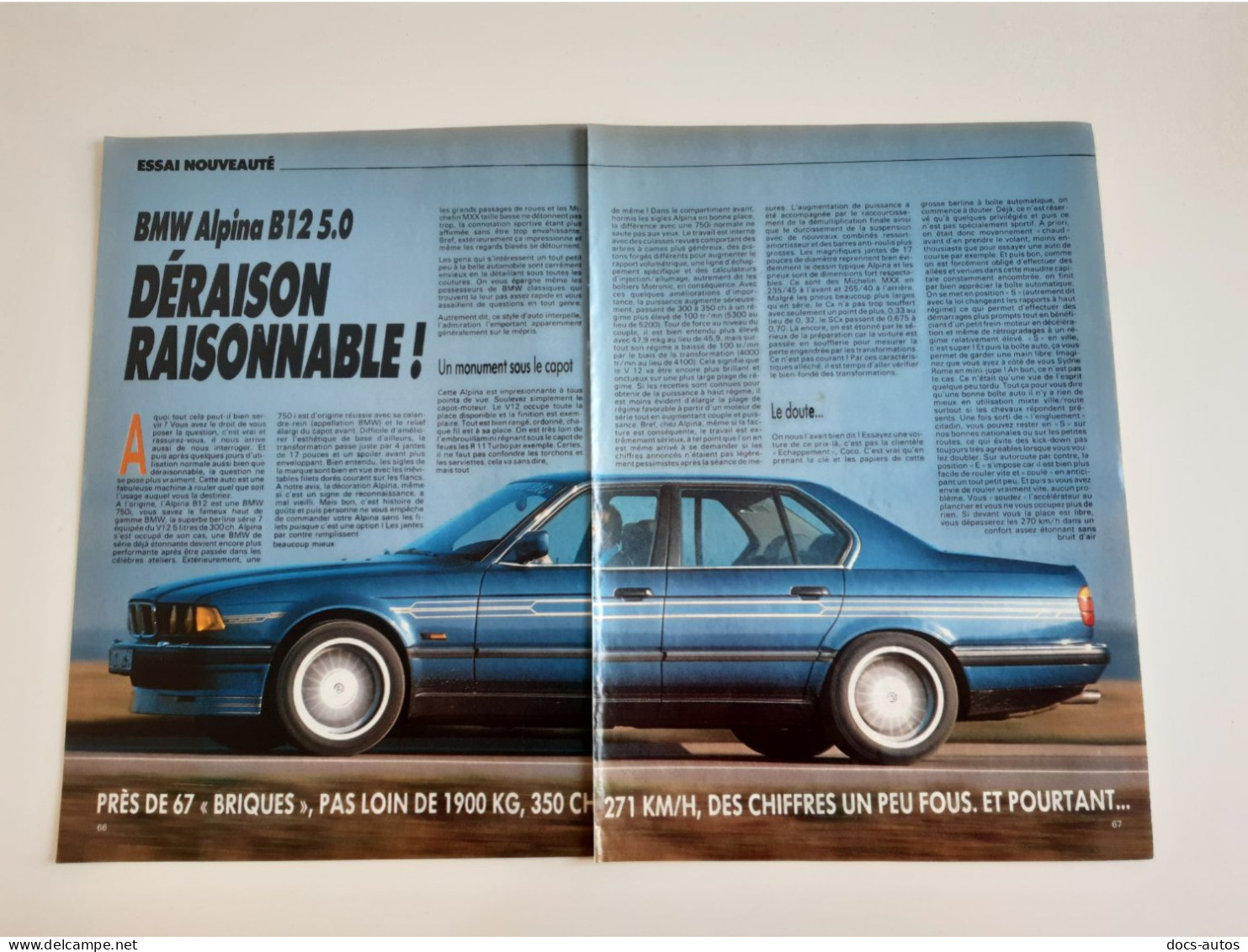 BMW Alpina B12 - Essai Nouveauté - Coupure De Presse Automobile - Voitures