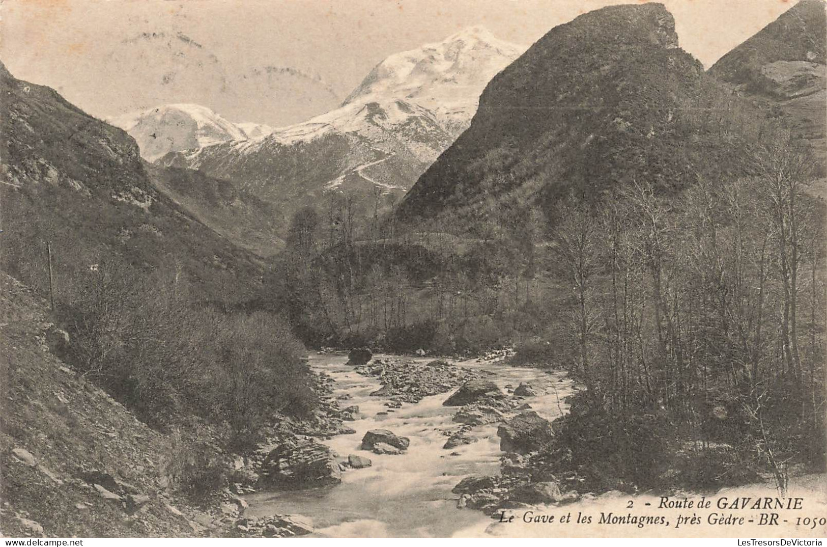 FRANCE - Route De Gavarnie - Le Gave Et Les Montagnes Près Gèdre - B R - 1050 - Carte Postale Ancienne - Argeles Gazost