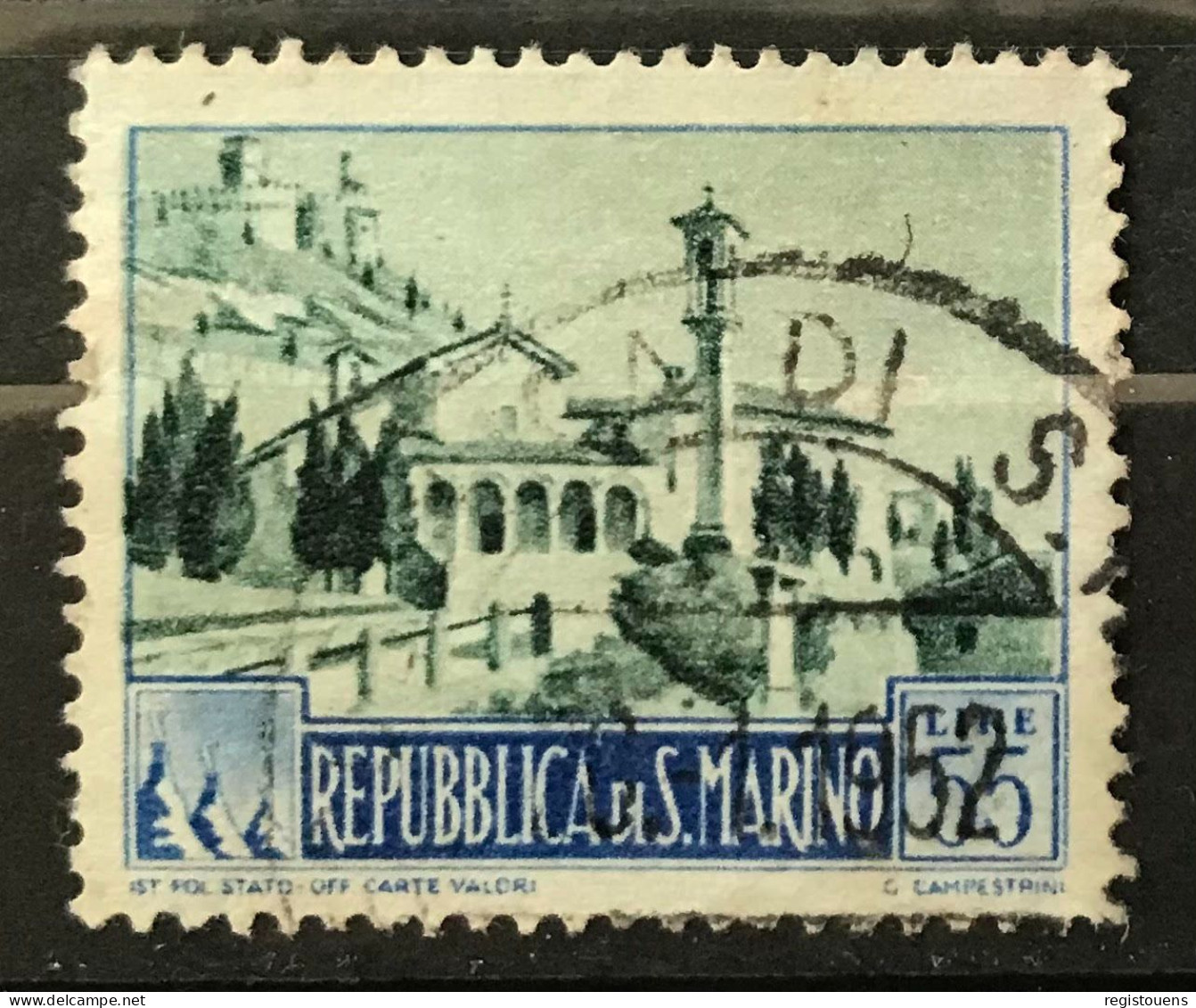 Timbre Oblitéré Saint-Marin 1950 - Oblitérés