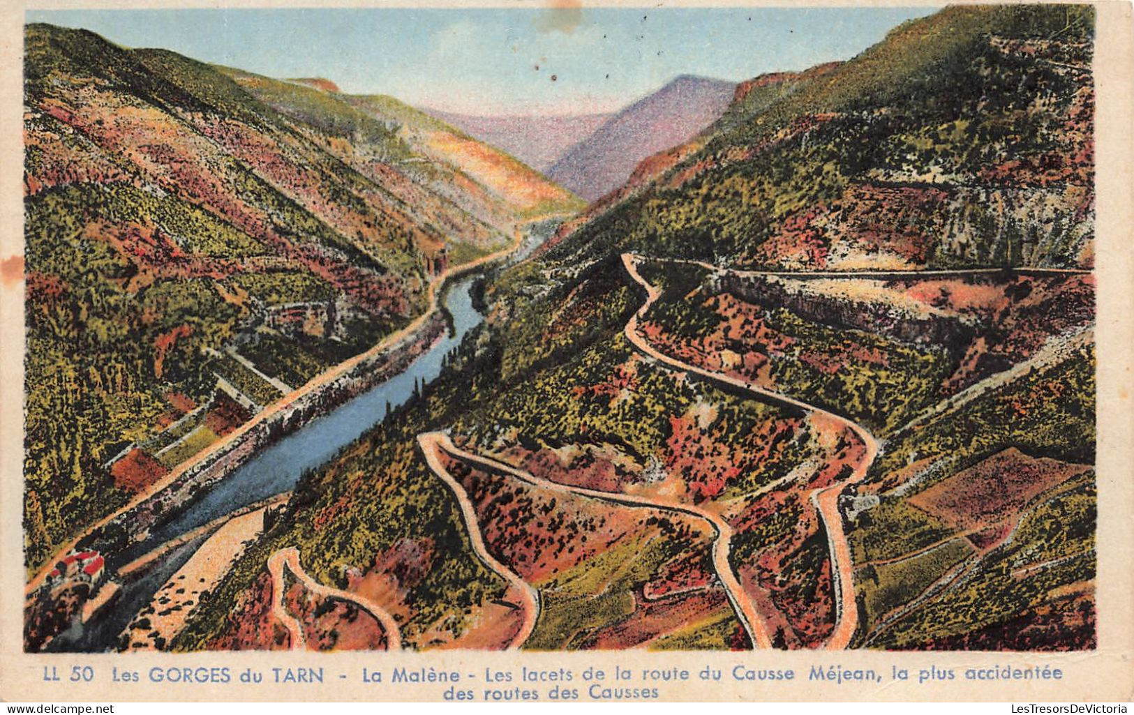 FRANCE - Les Gorges Du Tarn - La Malène - Les Lacets De La Route Du Causse Méjean - Carte Postale Ancienne - Gorges Du Tarn