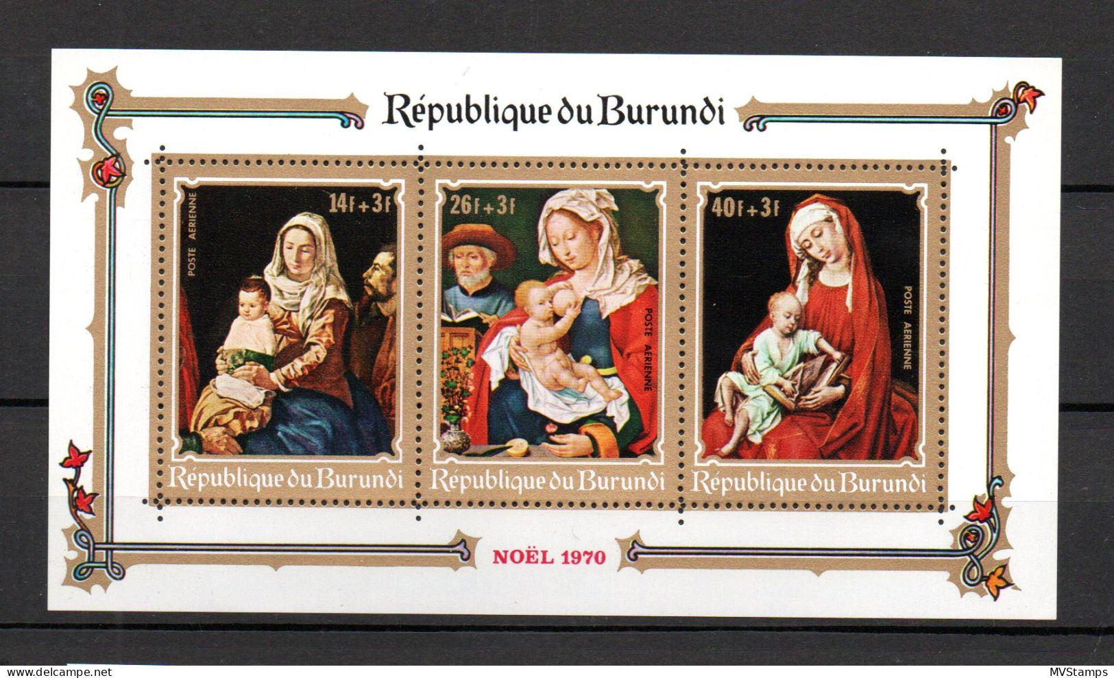 Burundi 1970 Sheet Art/paintings/christmas Stamps (Michel Block 47) MNH - Neufs