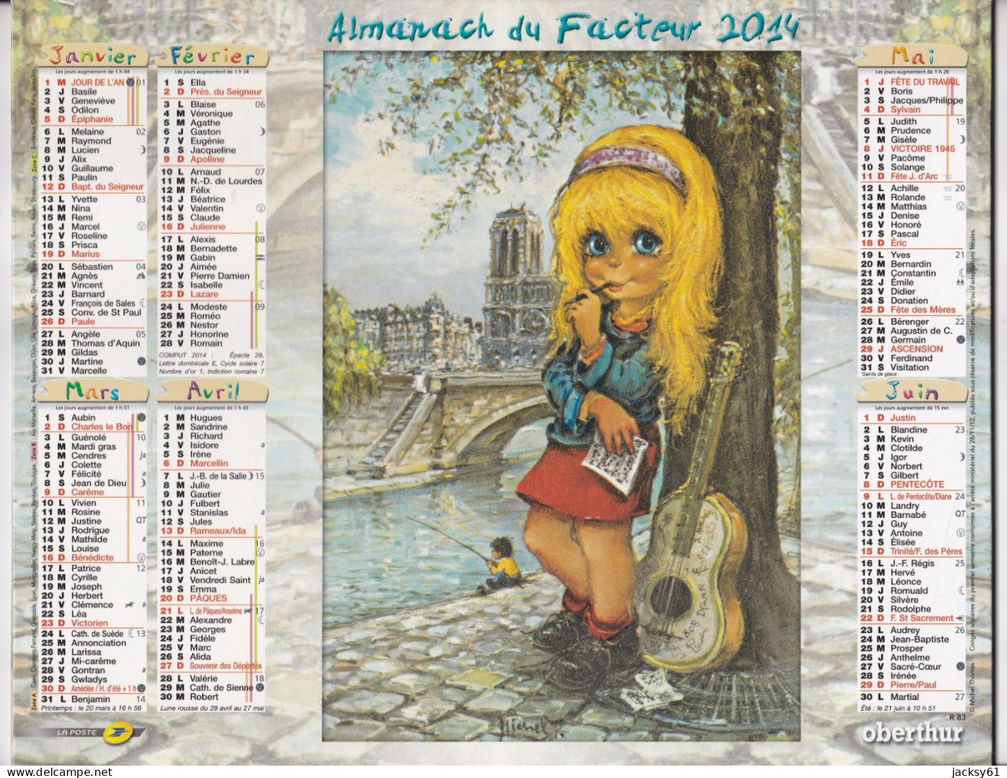 Almanach Du Facteur  2014 - Poulbeau - Groot Formaat: 2001-...