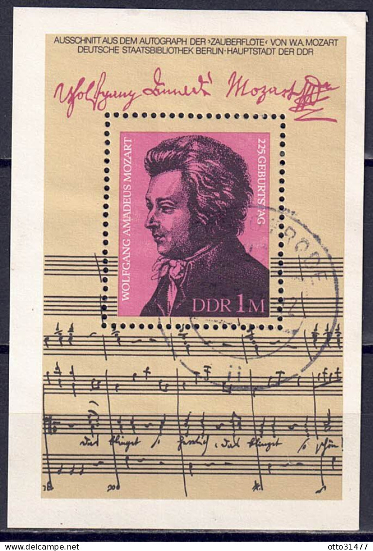 DDR 1981 - 225. Geburtstag Mozarts, Block 62, Gestempelt / Used - 1981-1990